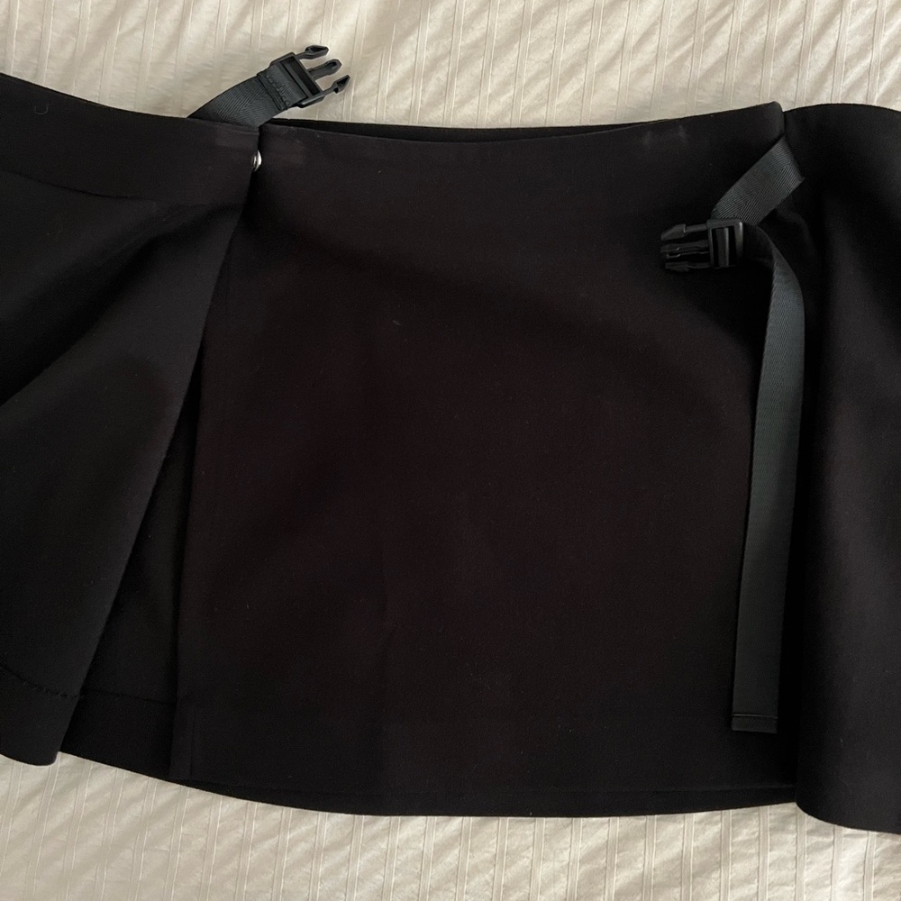 Zara Black High Rise Buckle Wrap Skirt - Picture 4 of 10